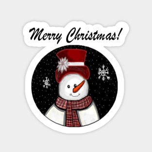 Merry Christmas Snowman Sticker